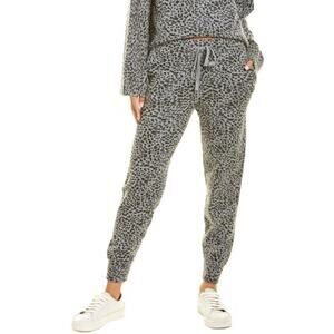 Monrow Mini Leopard Cashmere-Cotton Sweatpants